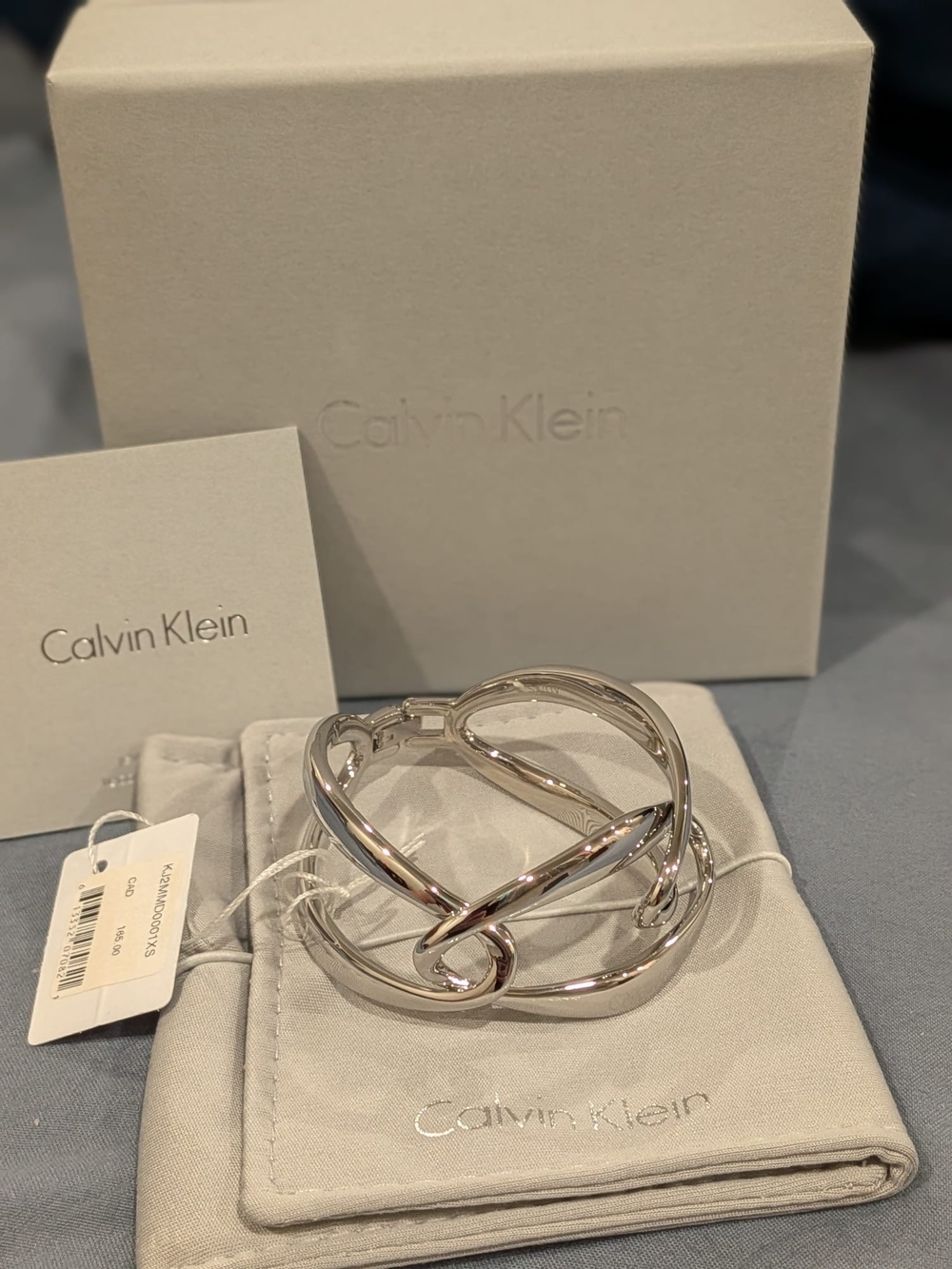 Calvin Klein Silver Knot Bangle Bracelet